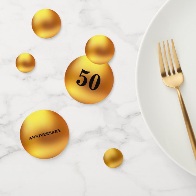 Confettis de table dorés pour 50 ans/Anniversaire (Groupe)