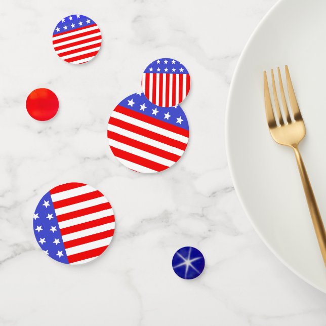Confettis de table Drapeau américain Rouge Blanc B (Groupe)