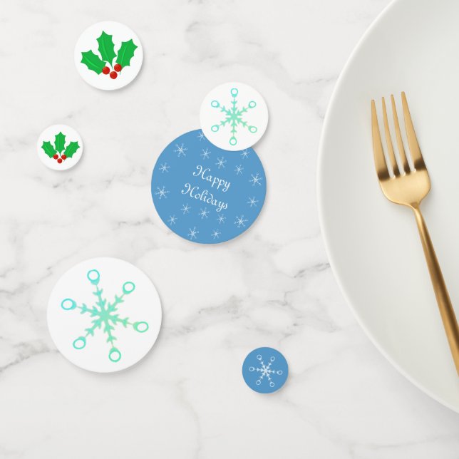 Confettis de table flocons de neige et baies de ho (Groupe)