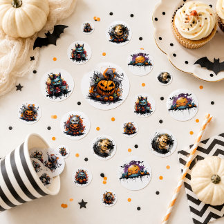 Confettis de table Halloween | Chats noirs, citrou