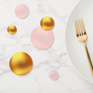 Confettis de table or et rose