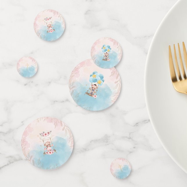 Confettis de table Oursons jumeaux rose et bleu (Créateur téléchargé)