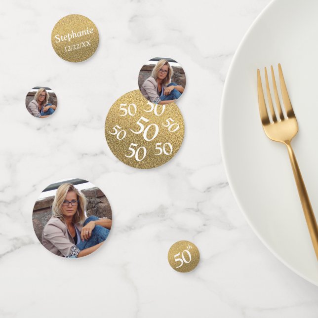 Confettis de table photo pour 50e anniversaire ave (Groupe)