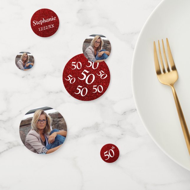 Confettis de table photo pour 50e anniversaire en  (Groupe)