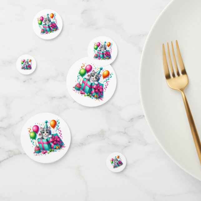 Confettis de table pour chaton d'anniversaire (Groupe)
