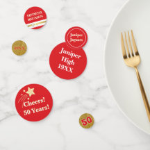 Confettis de table pour réunion de classe festive