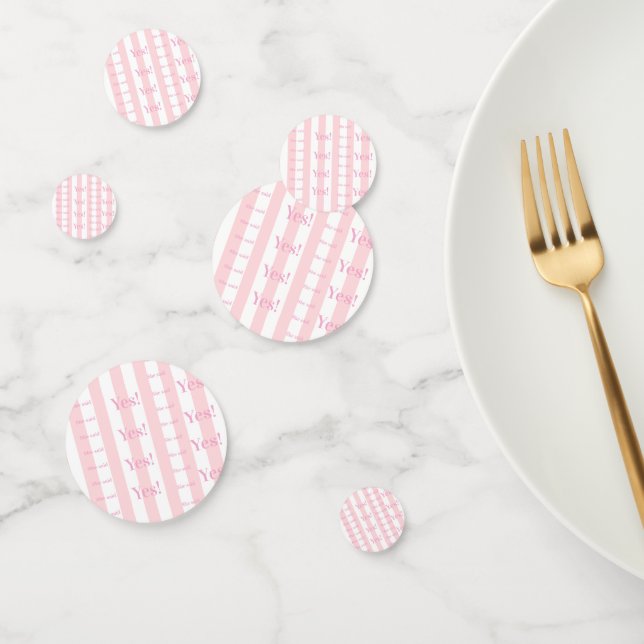 Confettis de table Rose & Blanc rayé Elle a dit Ou (Groupe)