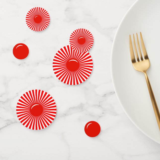 Confettis de table Soleil levant rouge et blanc (Groupe)