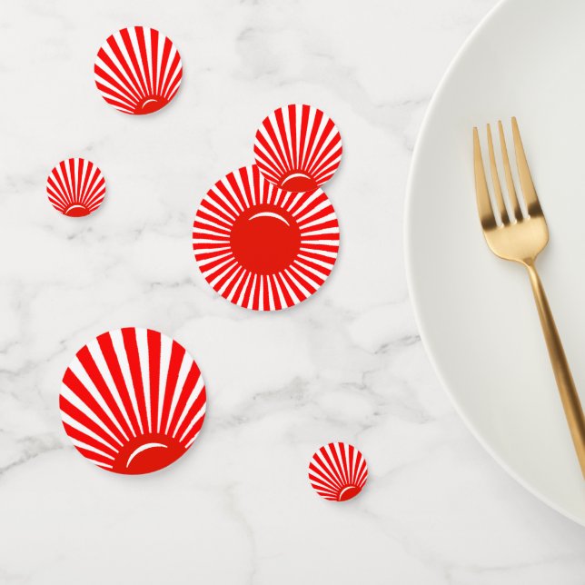 Confettis de table Soleil levant rouge et blanc (Groupe)