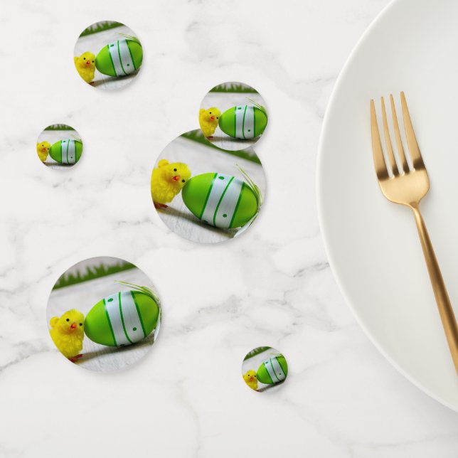 Confettis Décor de Pâques - OEuf de Pâques et poussin (Groupe)