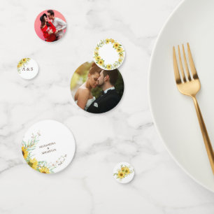 Confettis Décoration de table de mariage avec tournesols et