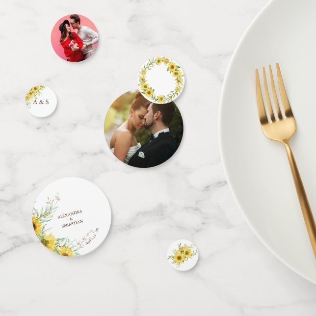 Confettis Décoration de table de mariage avec tournesols et  (Groupe)