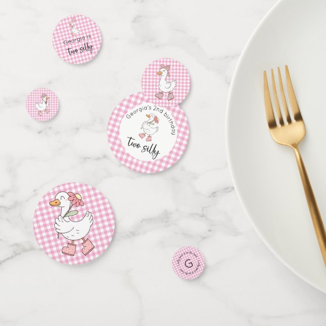 Confettis Deux sots Goose rose anniversaire (Groupe)