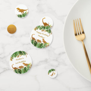 Confettis Dinosaur Green & Gold Safari Anniversaire