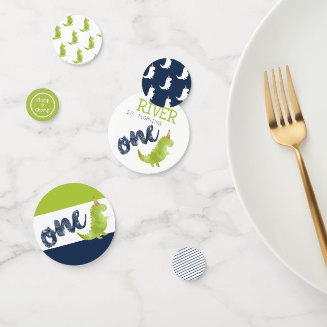 Confettis Dinosaure de Timbre et de Chompe Premier Dino vert (Groupe)