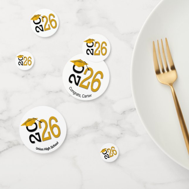 Confettis Diplômé Or et Noir 2026  (Groupe)