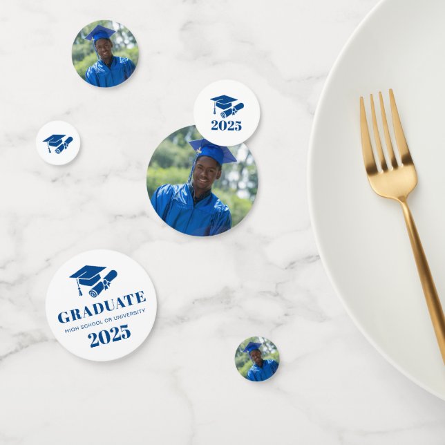 Confettis Diplôme photo personnalisé moderne (Groupe)