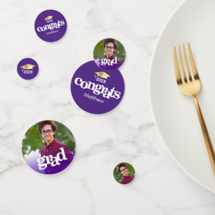 Confettis Diplôme violet 3 photo moderne typographie