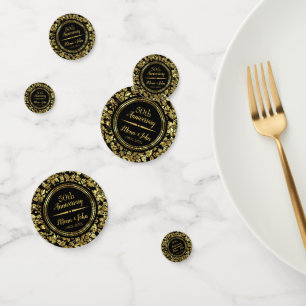 Confettis Divideur Gold Damask Et Gold Parties scintillant