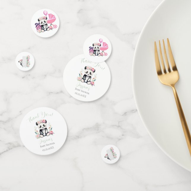 Confettis Douce Fête de Naissance de Bébé Panda au milieu de (Groupe)