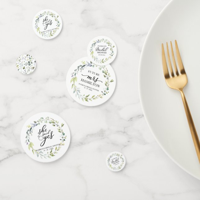Confettis Douce verdure Eucalyptus Baby Shower (Groupe)
