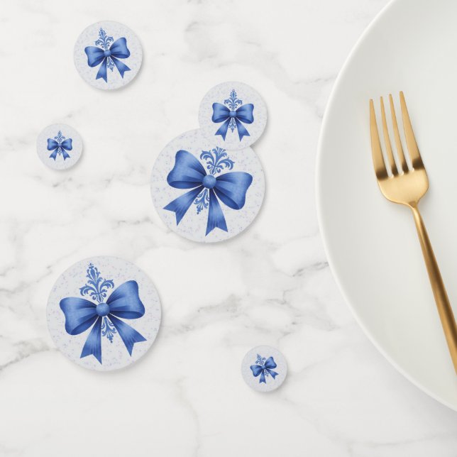 Confettis Douche de Mariage au Nœud Bleu Élégant (Groupe)