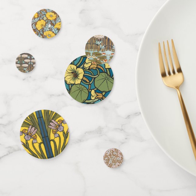 Confettis Dragonflies Water Lilies Marais Art Nouveau (Groupe)