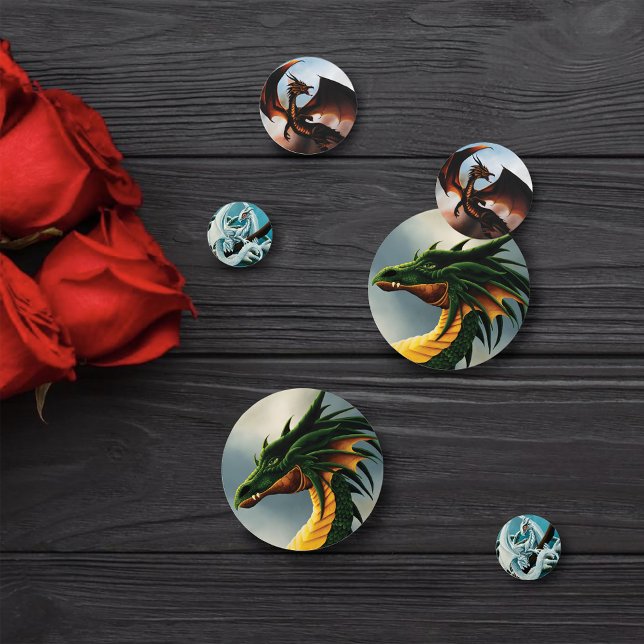 Confettis Dragons blancs orange verts (Créateur téléchargé)