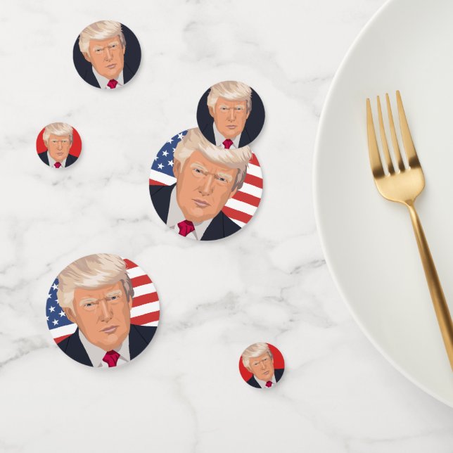 Confettis Drapeau Donald Trump 45e Président des États-Unis (Groupe)