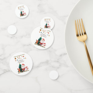 Confettis Drôle Père Noël, Snowman, Reindeer Joyeux Noël