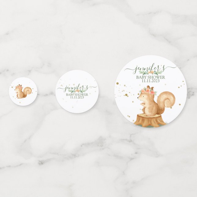 Confettis Écureuil drôle faune bébé nouveau-né (Devant)