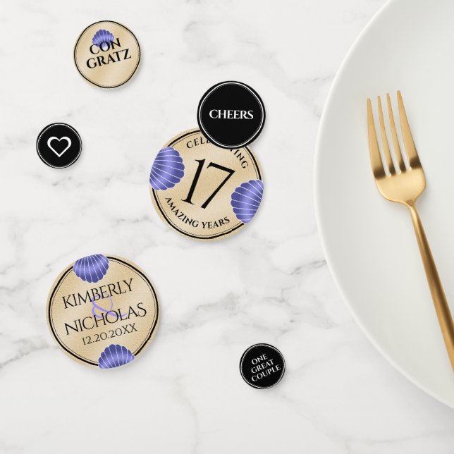 Confettis Élégant 17ème anniversaire de Mariage des obus (Groupe)