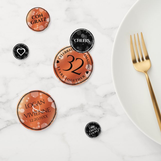 Confettis Élégant 32ème anniversaire de Mariage de bronze (Groupe)