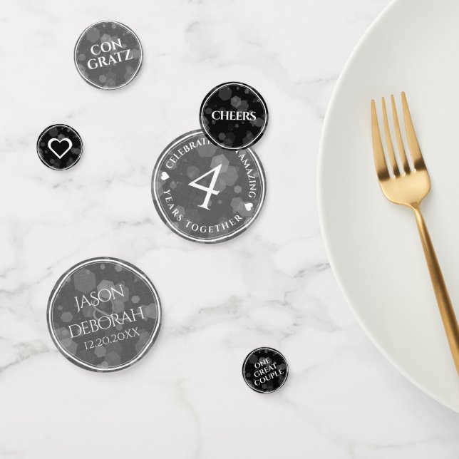 Confettis Élégant 4ème anniversaire de Mariage de lin (Groupe)