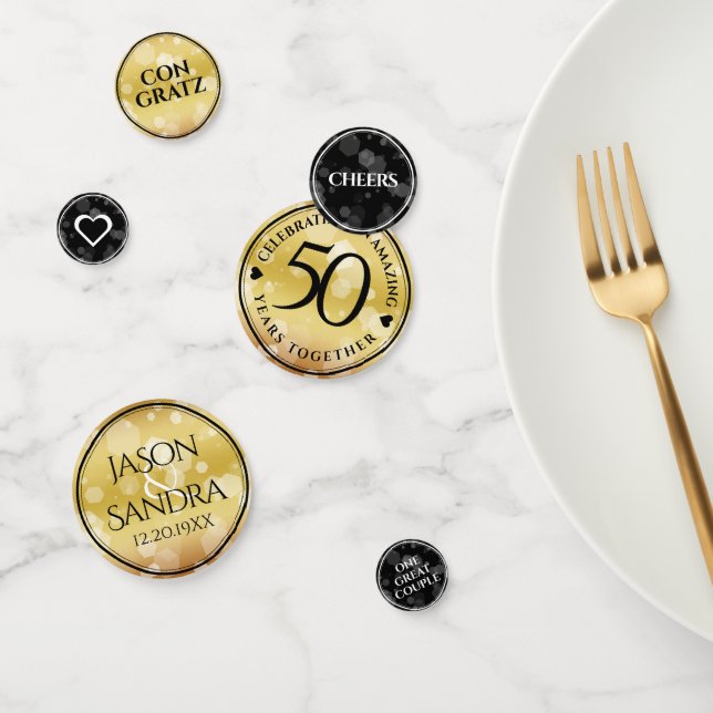 Confettis Élégant 50e anniversaire de Mariage d'or (Groupe)