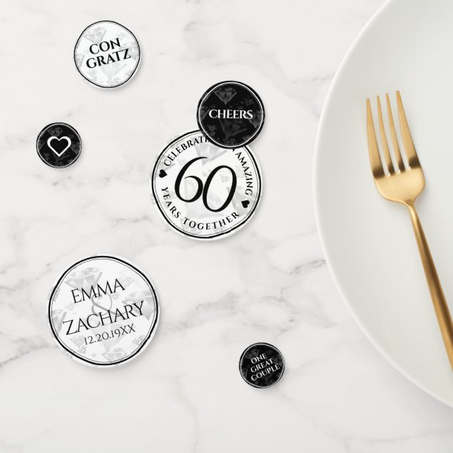 Confettis Élégant 60e anniversaire de Mariage de diamant (Groupe)