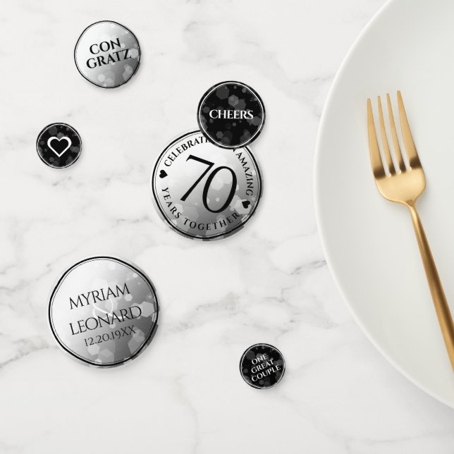 Confettis Élégant 70e anniversaire de Mariage Platinum (Groupe)