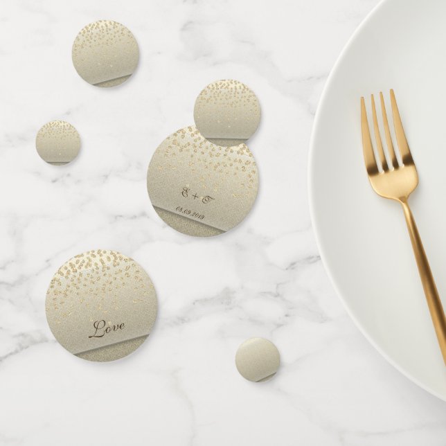 Confettis Élégant Damas, Diamants d'or, Nom d'amour (Groupe)