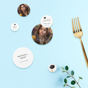 Confettis Élégant Diplômé Photo noir Cap Graduation