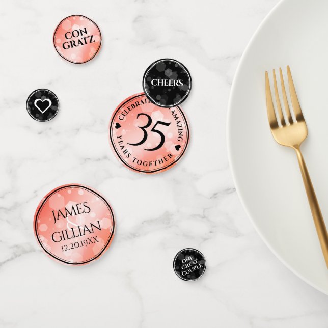 Confettis Elégante 35ème anniversaire de Mariage de corail (Groupe)