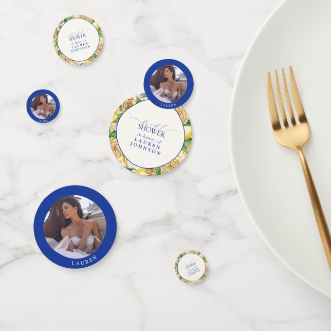 Confettis Élégante Fête des mariées Florale de citron médite (Groupe)