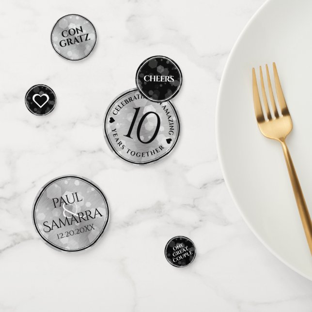 Confettis Élégante fête du 10e anniversaire du Mariage de Ti (Groupe)