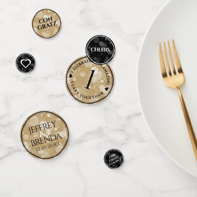 Confettis Élégante fête du 1er anniversaire du Mariage de pa (Groupe)