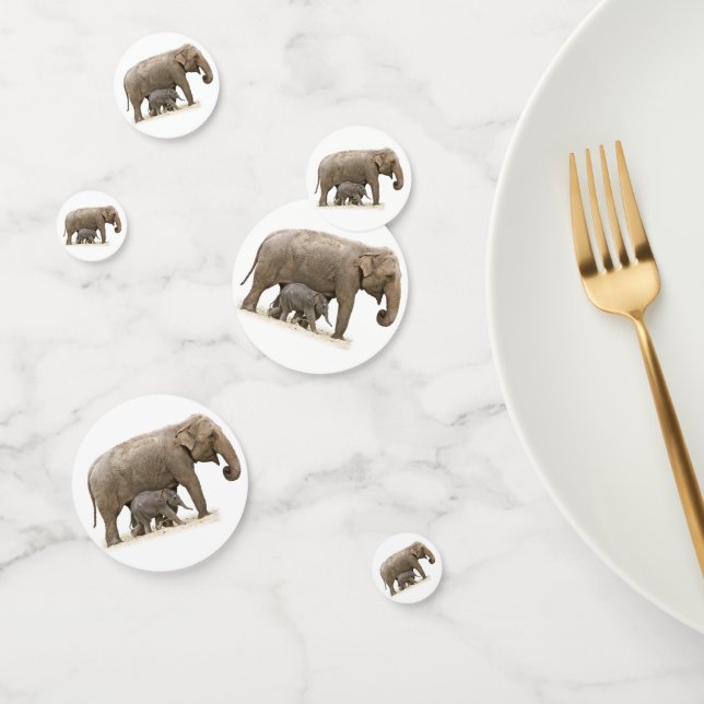 Confettis Eléphant mère et bébé (Groupe)
