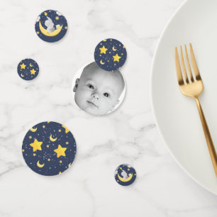 Confettis Elephant sur la lune photo bleu