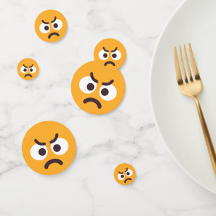 Confettis Emoji couleur agressive et agressive face en colèr