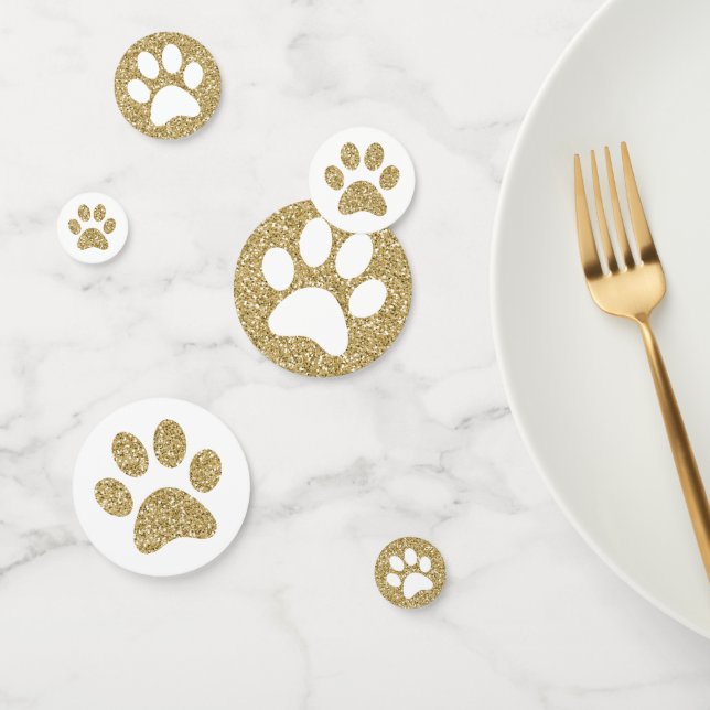 Confettis Empreintes de pattes d'or Chien Chat Titres animau (Groupe)