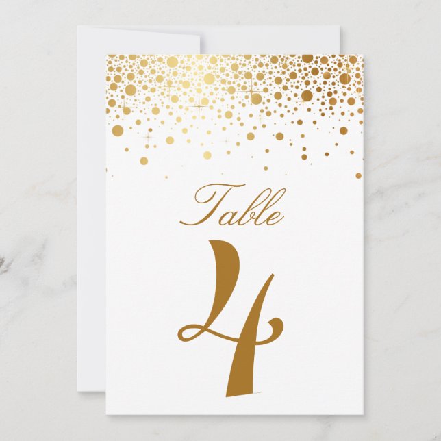 Confettis en feuille d'or faux numéro de table élé (Devant)