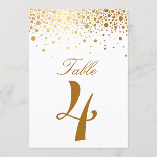 Confettis en feuille d'or faux numéro de table élé