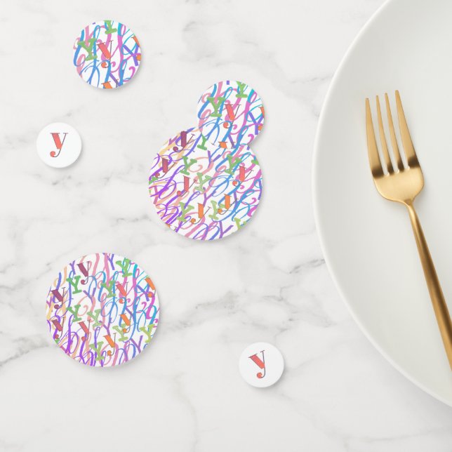 Confettis en forme de lettre "Y" (Groupe)
